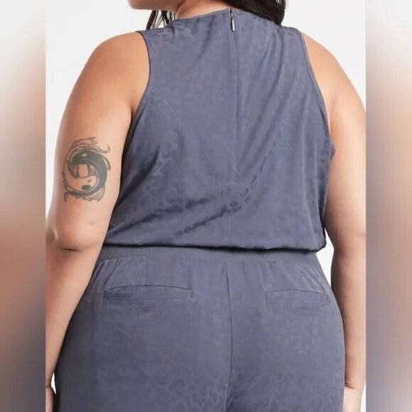 ATHLETA Brooklyn Textured Jumpsuit Medieval Violet Plus Size 24 #981034 MSRP$129 - Picture 4 of 14